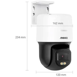 ANNKE I81EM 3K 5 MP PoE Dome Überwachungskamera mit Schwenk- und Neigefunktion, Nachtsicht in Farbe - Weiß