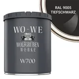 WO-WE Bodenversiegelung Betonfarbe Bodenfarbe Bodenbeschichtung W700, 1-10L, Seidenglänzend schwarz