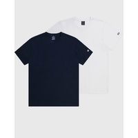 Champion T-Shirt »Basic 2pack Crew-Neck«, (Packung, 2 tlg 2), Gr. L (50), weiß & marine, , 20949126-L