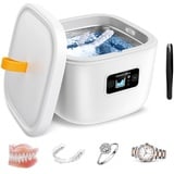 ATAUSD Ultraschallreinigungsgerät Tragbarer, 255ML Ultraschallreiniger UV Für Aligner, Retainer, Zahnersatz, Whitening Trays, Schmuck, Uhren, Schmuckreiniger mit 3 Modi Einstellungen 45KHz, Weiß