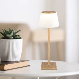 GLOBO Tischleuchte Holzoptik Braun
