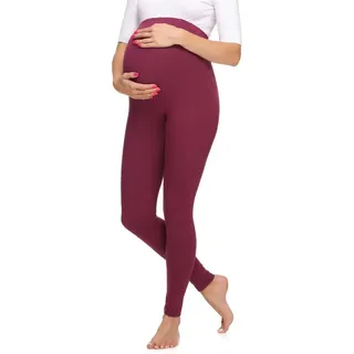 Merry Style Umstandsleggings Damen Lange Umstandshose aus Viskose MS10-297 (1-tlg) elastischer Bund rot XXL