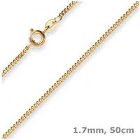 Schmuck Krone Goldkette 1,7mm Panzerkette aus 333 Gelbgold 50cm, Gold 333 goldfarben
