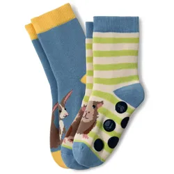 Tchibo - 2 Paar Kleinkind-Antirutsch-Socken - Herren - Gr. 31-34 - hellblau