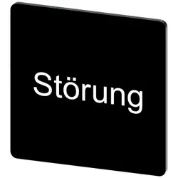 Siemens 3SU19000AE160AQ0 Bezeichnungsschild 27x27mm, Schild schwarz, Beschriftung: Störung  - 10 Stück