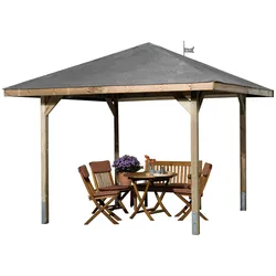 Pavillon WEKA "Paradies 1", beige (fi natur), B/H/T: 294cm x 275cm x 294cm, Pavillons, BxT: 294x294 cm