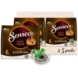 Senseo® Pads Caffè Crema - Kaffee RA-zertifiziert - 5 Packungen × 16 Kaffeepads