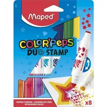 Maped COLOR'PEPS Duo Stamp Filzstifte farbsortiert, 8 St.