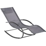 Beliani Gartenliege Grau Polyester mit Armlehnen Kọpfstütze Schaukelfunktion Modern