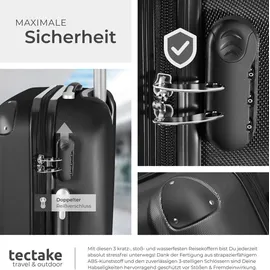 Tectake Hartschalenkoffer Koffer-Set 3-tlg. schwarz