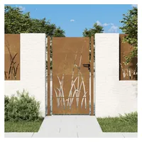 vidaXL Gartentor 105x180 cm Cortenstahl Gras-Design