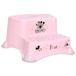Lorelli Kinder Badhocker, zweistufig, Tritthocker, Gummi-Noppen, rutschfest pink