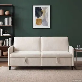 vidaXL Sofa mit Stauraum Creme 192 x 78 x 87 cm Polyester