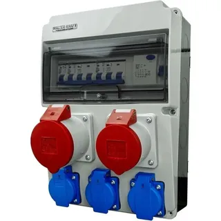 WALTER-KRAFT Baustromverteiler LS FI 32A 16A 3x230 Steckdose Bals