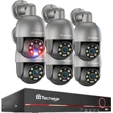 8CH POE CCTV Sicherheitskamerasystem, 5MP HD Auflösung, KI-Gesichtserkennung, 8CH 6 PTZ Kamera, 3T (Outdoor-Sport)