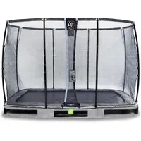 EXIT TOYS Elegant Premium Inground-Trampolin 214 x 366 cm inkl. Deluxe Sicherheitsnetz grau