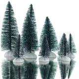 Lumineo Weihnachtsdeko Kleiner Wald 10er Set Grün beschneit