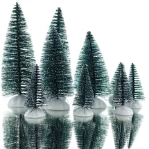 Lumineo Weihnachtsdeko Kleiner Wald 10er Set Grün beschneit