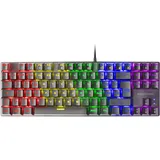 Mars Gaming MK80 Schwarz, Mechanische Gaming Tastatur TKL FRGB, Antighosting, Switch Mechanischer Blau, Italienisch Sprache