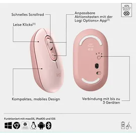 Logitech POP Icon Combo DE Rose und Off-White