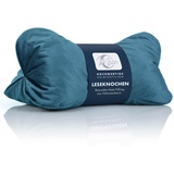 Moon Leseknochen mit 330g Viscoschaumflocken Nackenrolle ca. 24x42 cm extra fest als Buchhalter (Petrol)