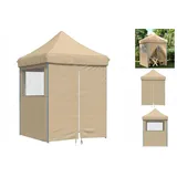 vidaXL Partyzelt Faltbar Pop-Up mit 4 Seitenteilen Beige