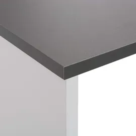 vidaXL Bartisch mit 2 Tischplatten Weiß und Grau 130 x 40 x 120 cm