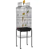 Yaheetech Vogelkäfig Vogelbauer XXL 160 x 110 x 50 cm schwarz