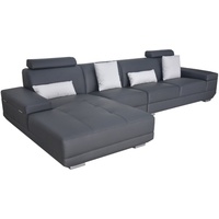 JVmoebel Ecksofa, Leder Couch Polster Sitz Eck Moderne Design Sofas Wohnlandschaft grau