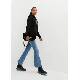 bonprix Hoodie mit Stehkragen, Oversize Passform, aus Baumwolle grün|schwarz XXL (52/54)