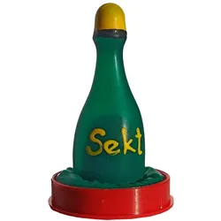 Scherzkondom «Sekt» – Handbemalt, Spritziges Party-Geschenk (1 Stück) 1 St