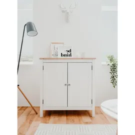 furn.design Kommode 80 x 90 cm Weiß / Eiche Artisan