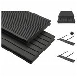 vidaXL WPC Massive Terrassendielen mit Zubehör 15 m2 4 m schwarz