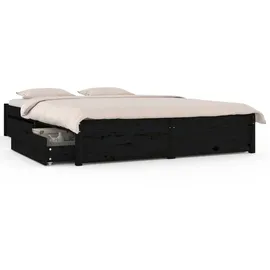 vidaXL Bett mit Schubladen Schwarz 140x190 cm