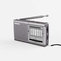 XHDATA D219 UKW/FM/AM Radio Batteriebetrieben Weltempfänger Mini Radio,Radio Retro für Haushalt Outdoor Camping Wandern Tragbares Radio Silber