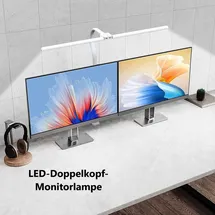 General Office Klemmbare LED-Doppelkopf-Schreibtischlampe Schwarz