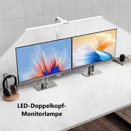General Office Klemmbare LED-Doppelkopf-Schreibtischlampe Schwarz
