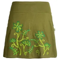 Vishes Minirock Hippie Zwiebelmuster Blümchen-Rock mit Taschen Cacheur, Ethno, Goa, Festival, Boho Style grün 42