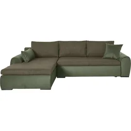 Home Affaire Ecksofa HOME AFFAIRE "Win L-Form, B: 285 cm - OTTO. Verlässliche Qualität.", grün (olive grün), B:285cm H:85cm T:176cm, 100% Polyester, Sofas, Ecksofa, mit 2 Zierkissen, optional Bettfunktion & Bettkasten, Topseller