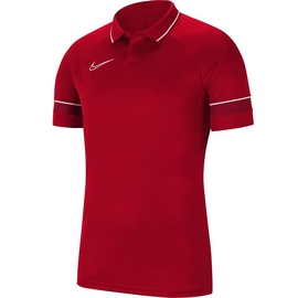 Nike Academy 21 Poloshirt Kinder - Rot/Weiß, S, Unisex-Kind