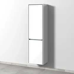 Sanipa Hochschrank „Twiga“ 475 × 1713 × 350 mm in Anthrazit (glanz), Anschlag links, mit Beleuchtung
