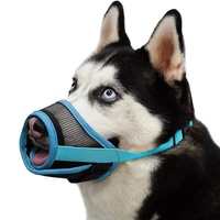 Mayerzon Maulkorb für Hunde, mit verstellbarem Klettverschluss, um Beißen, Bellen und Kauen zu verhindern, Luftnetz, atmungsaktiv, für kleine, mittelgroße und große Hunde (Blue, L)