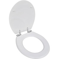 vidaXL Toilettensitz MDF Deckel mit Absenkautomatik Design Wei?