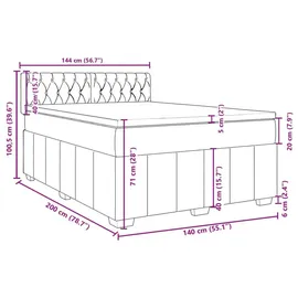 vidaXL Boxspringbett 140 x 200 cm Blau