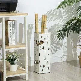 Songmics LUC49W Schirmständer 15,5 x 15,5 x 49 cm weiß