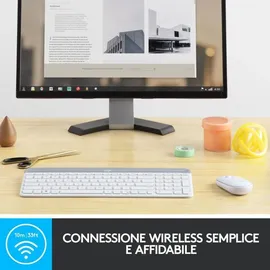 Logitech Mk470 Kabellose Tastatur Und Maus - White