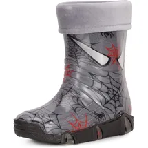 Ladeheid Kinder Mädchen Jungen Gummistiefel Gefüttert Swk40 (Dunkelgrau Spinnen 40, 21/22 Eu)