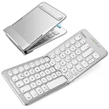 Inateck Faltbare Tastatur Bluetooth QWERTZ,Mini Tragbare mit 3 Bluetooth, Tablet Tastatur drahtlose Reise für iPad/iOS/Samsung/Android/Windows,KB06001
