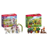 SCHLEICH 42641 Hochzeitskutsche, ab 5 Jahren, Horse Club - Spielset, 106 Teile & 42659 Waldbauer mit Fahrzeug, ab 3 Jahren, Farm World - Spielset, 49 Teile