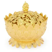 Nklaus Räuchergefäß Lotus Gold 9cm Durchmesser Betriebsart Räucherkohle Weihrauchgefäß